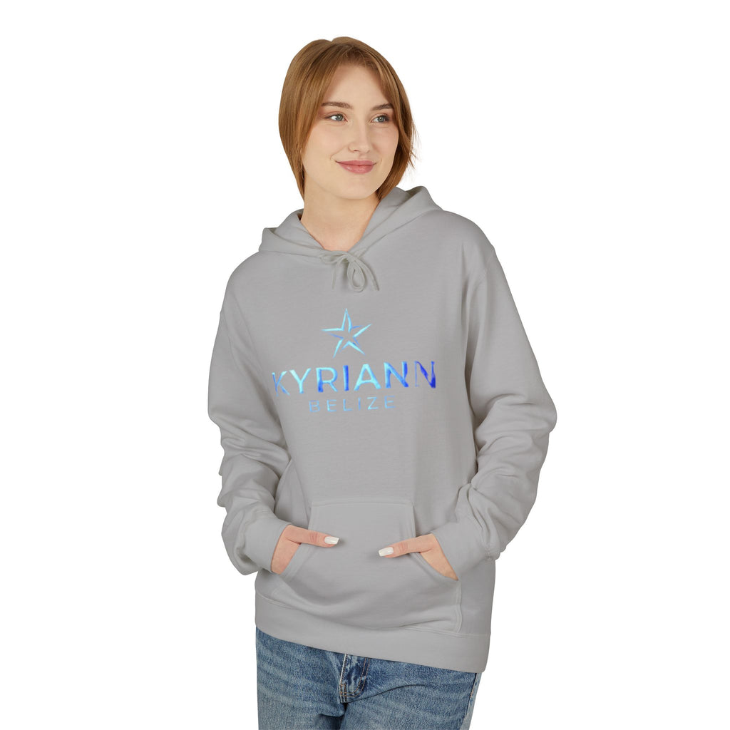 Kyriann Relief Logo Hoodie — Soft White Pullover