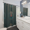 Belize Mermaid Crest Shower Curtain — Coastal Luxury Bathroom Decor