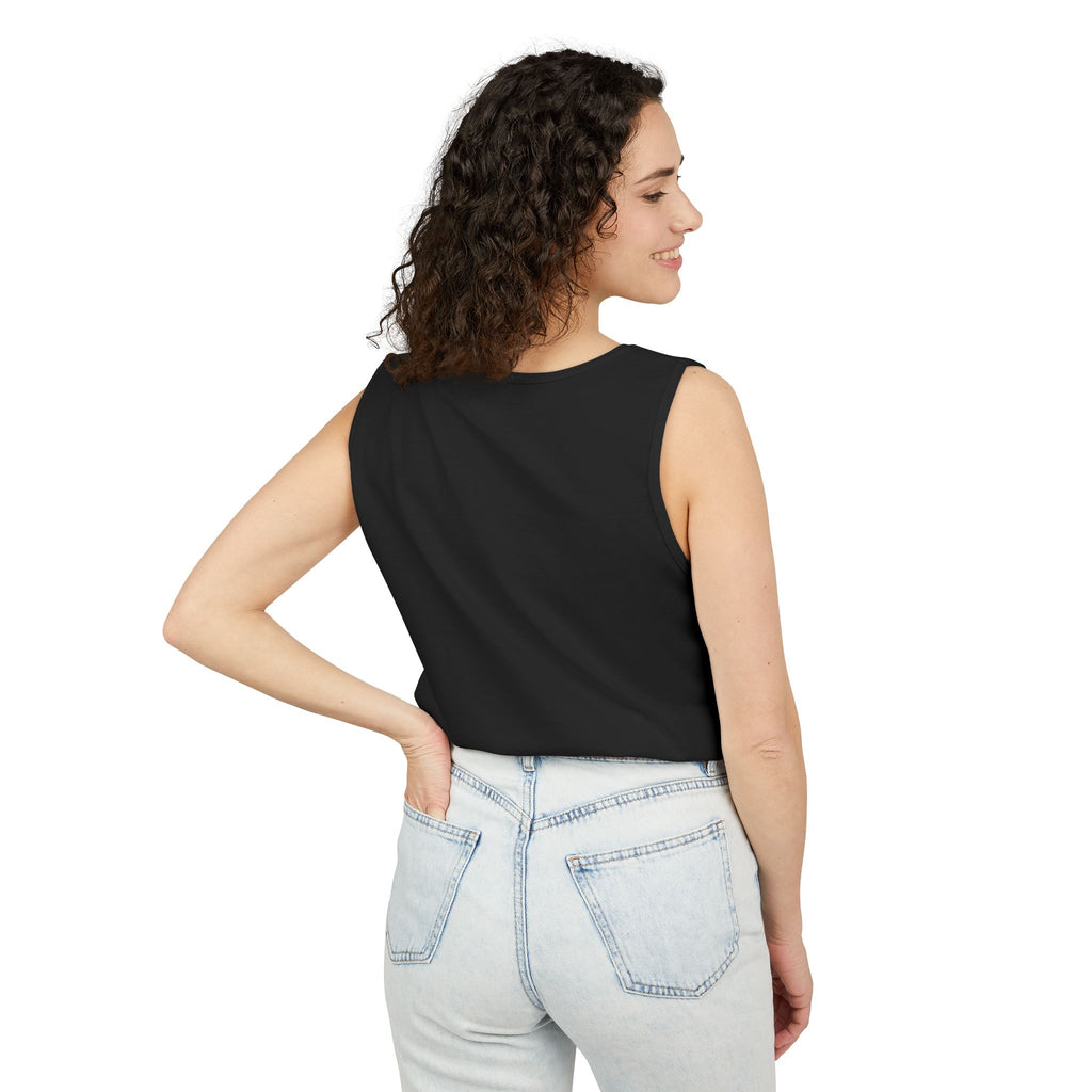 Kyriann Relief Star Tank Top — Soft White Logo Tank