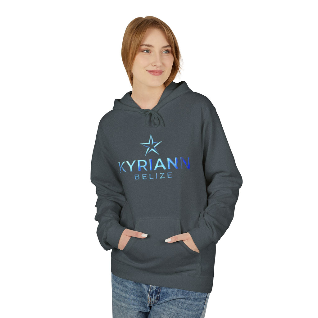 Kyriann Relief Logo Hoodie — Soft White Pullover