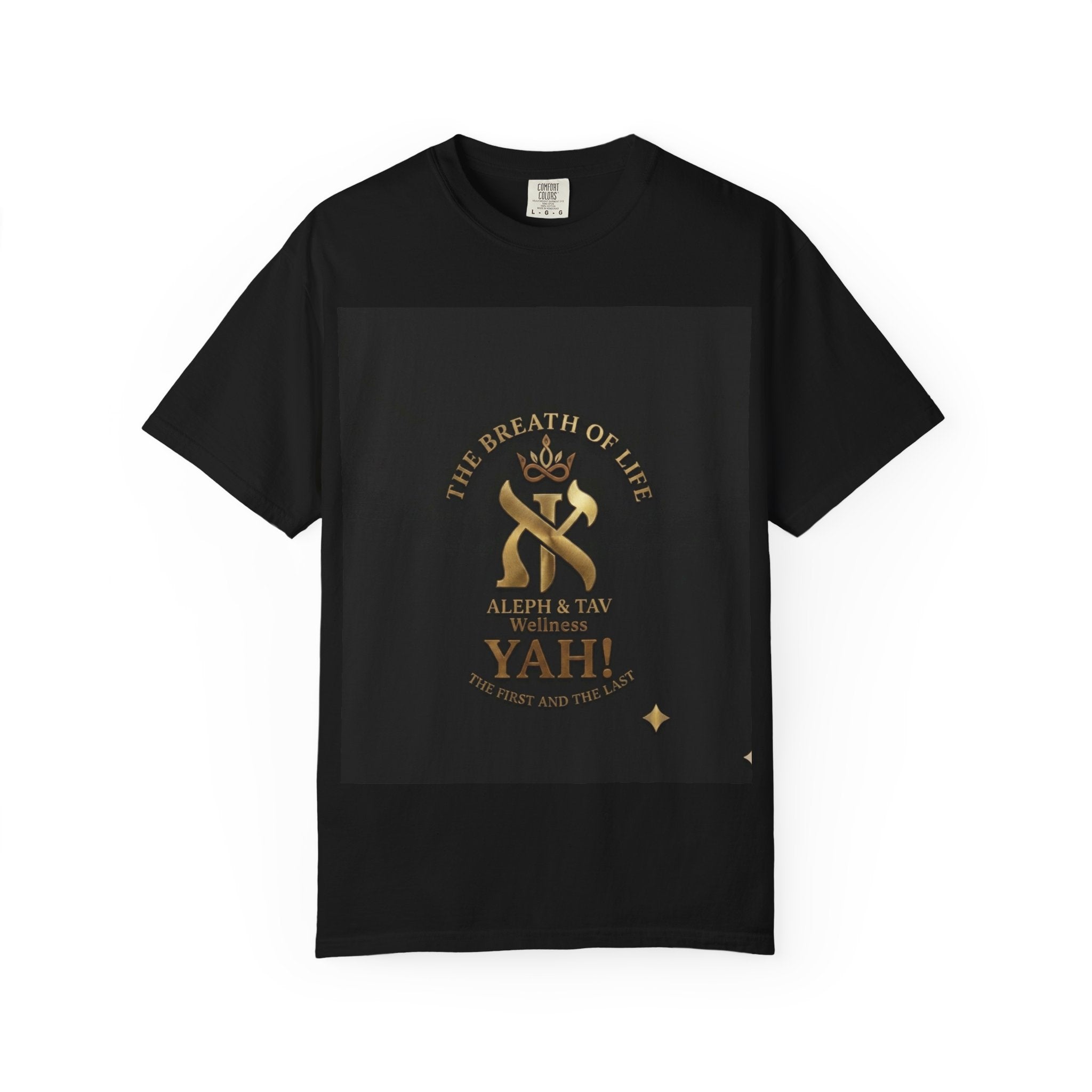 Religious Crest T-Shirt — "The Breath of Life" Alpha & Tau YAH Design