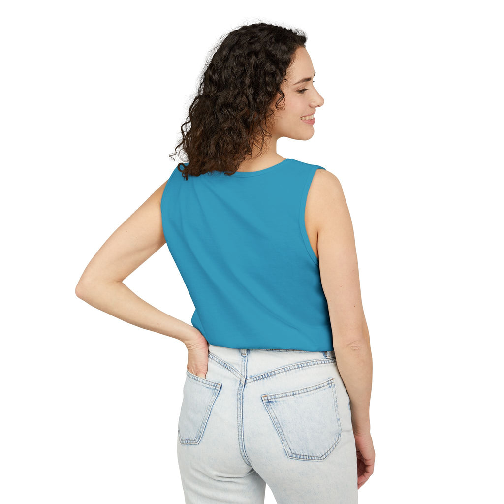 Kyriann Relief Star Tank Top — Soft White Logo Tank