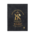 Velveteen Microfiber Blanket — "Yah!" Aleph & Tav Wellness Gold Emblem