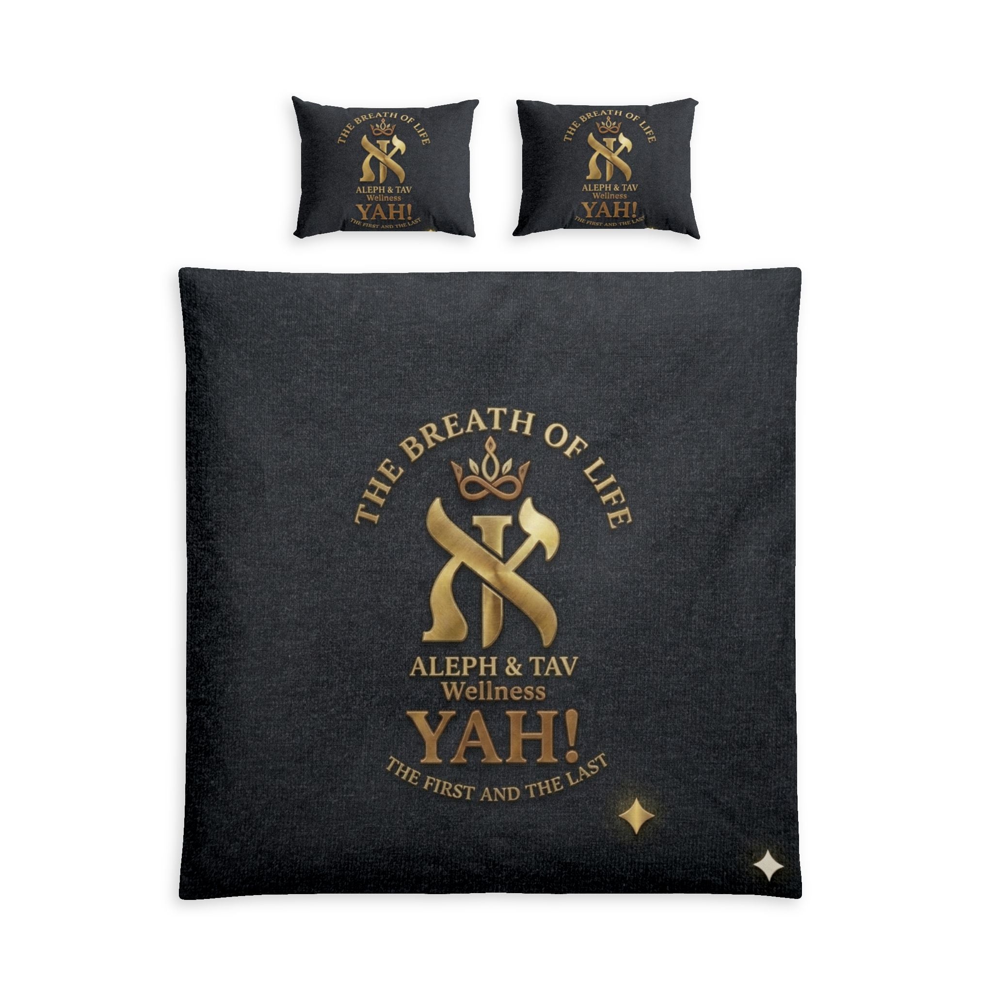 Yaḥ! Aleph & Tav Wellness Cotton Bed Set – 'The Breath of Life' Luxury Duvet Cover