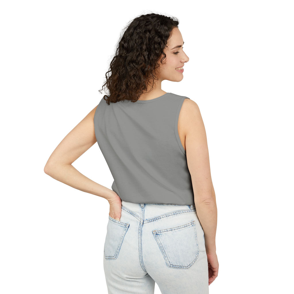 Kyriann Relief Star Tank Top — Soft White Logo Tank