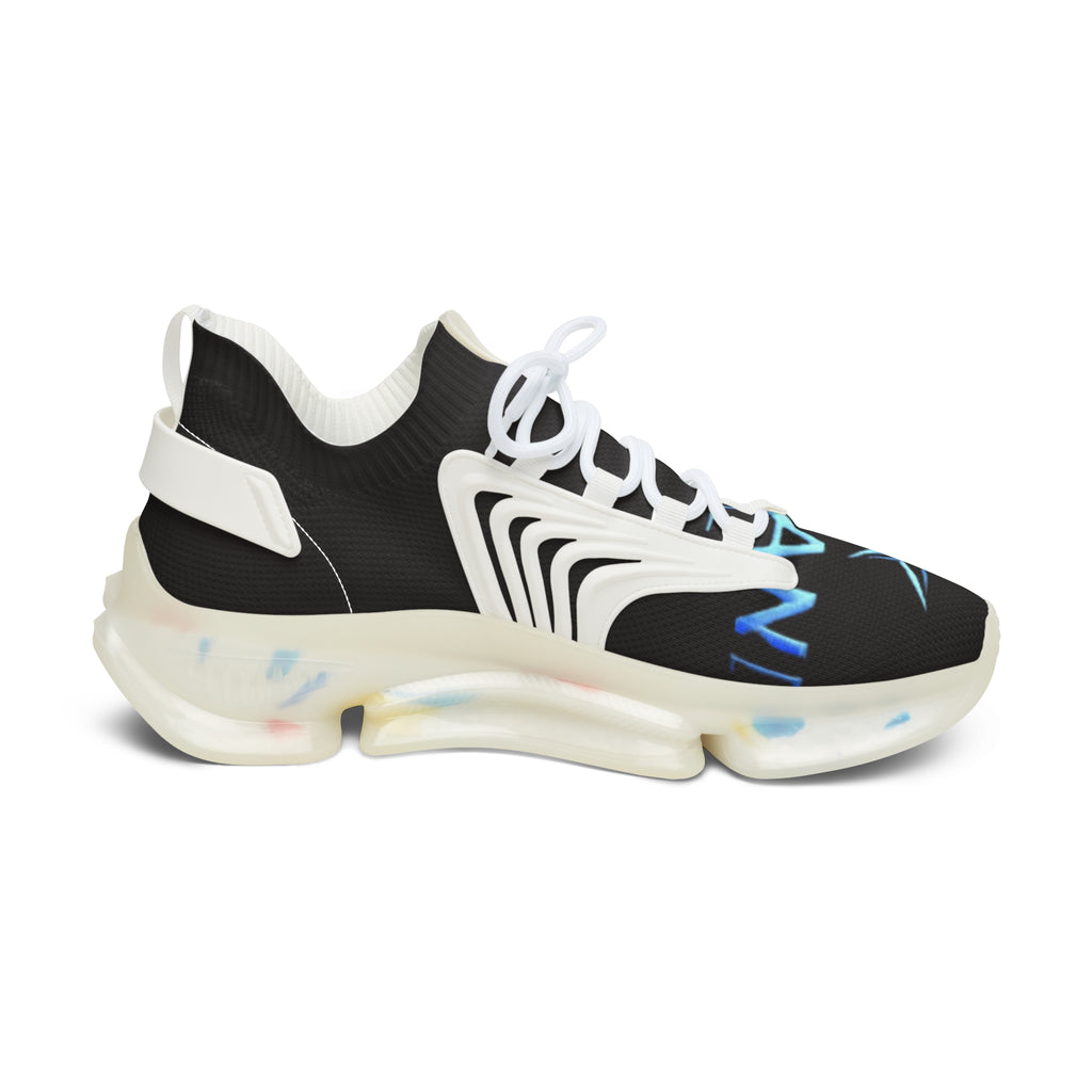 Women’s Black Mesh Sneakers — Lightweight Athletic Running Shoes with Cushioned Speckled Sole