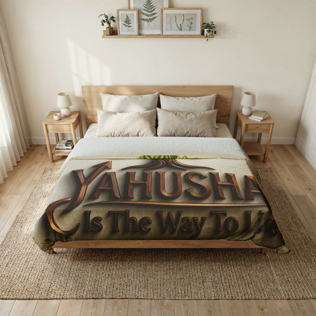 Yahusha Is The Way To Life Duvet Cover – Biblical Tree of Life Bedding