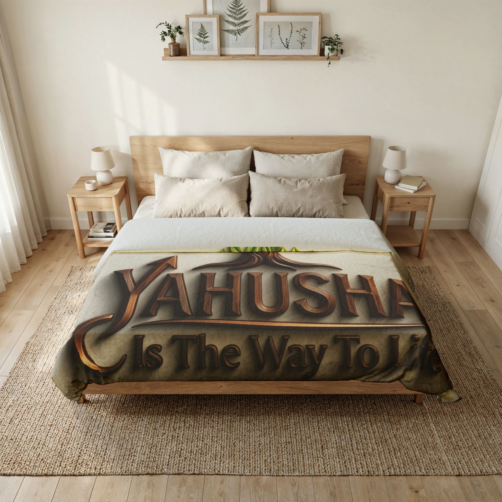 Yahusha Is The Way To Life Duvet Cover – Biblical Tree of Life Bedding