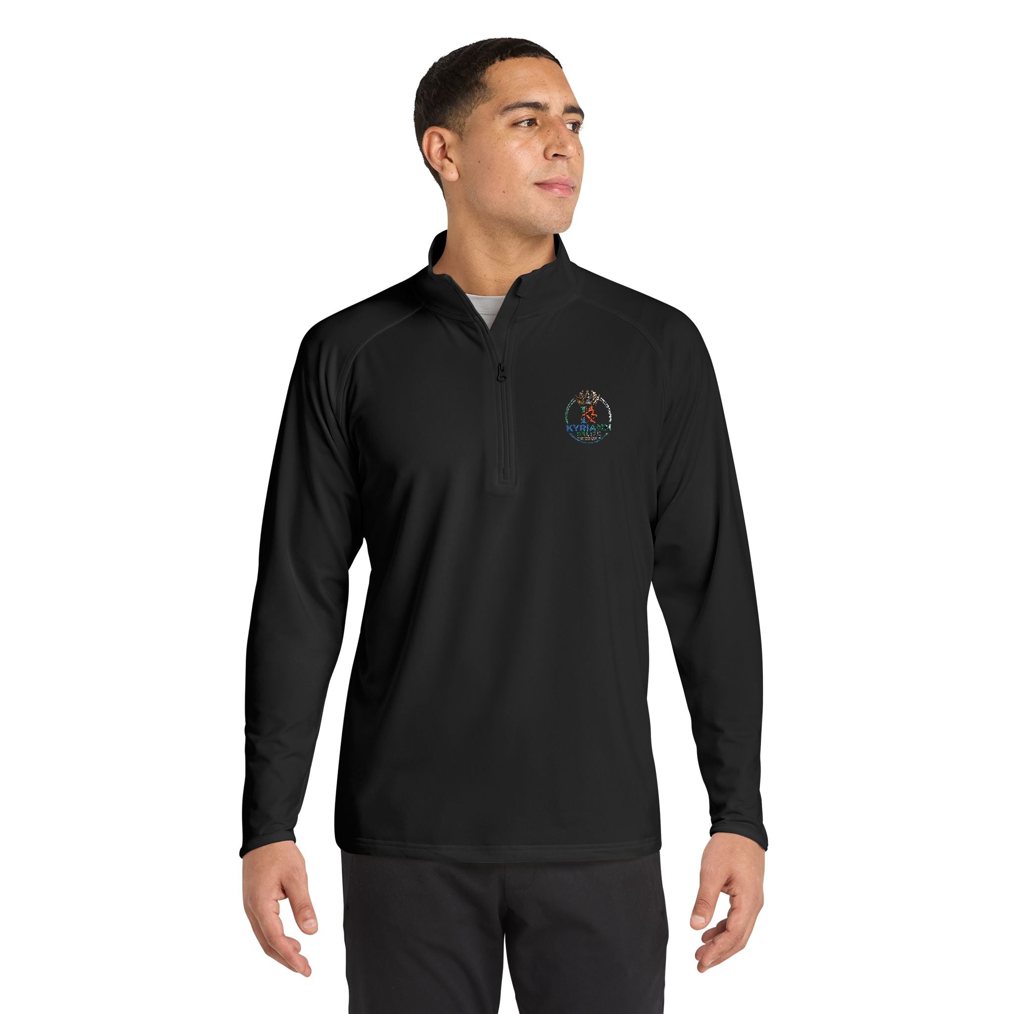 Embroidered Men's Sport-Wick Quarter-Zip Pullover — Lightweight Performance Top
