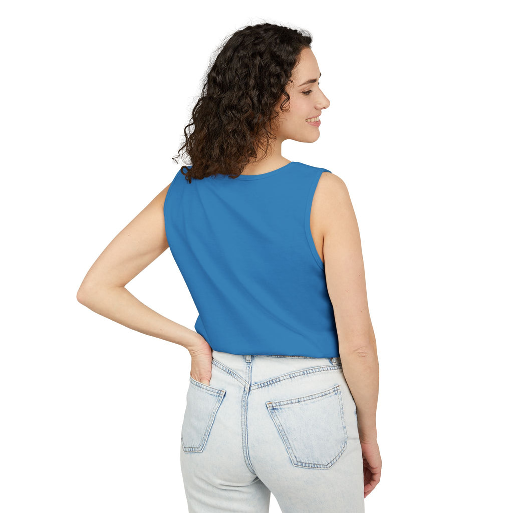Kyriann Relief Star Tank Top — Soft White Logo Tank