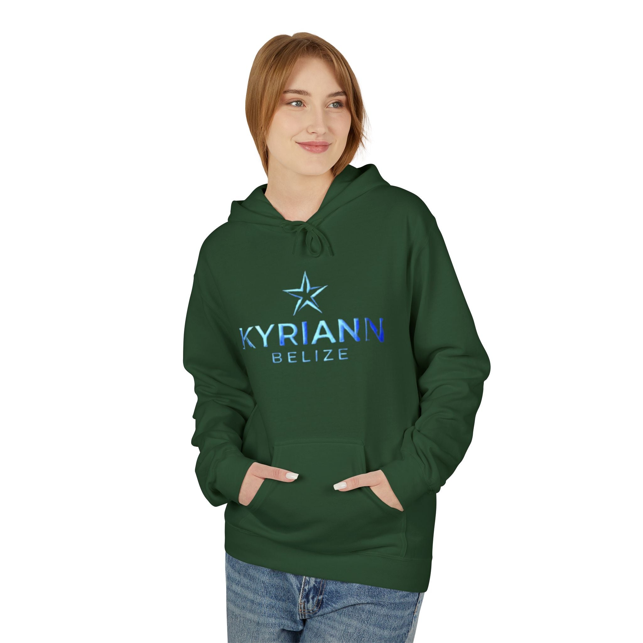 Kyriann Relief Logo Hoodie — Soft White Pullover