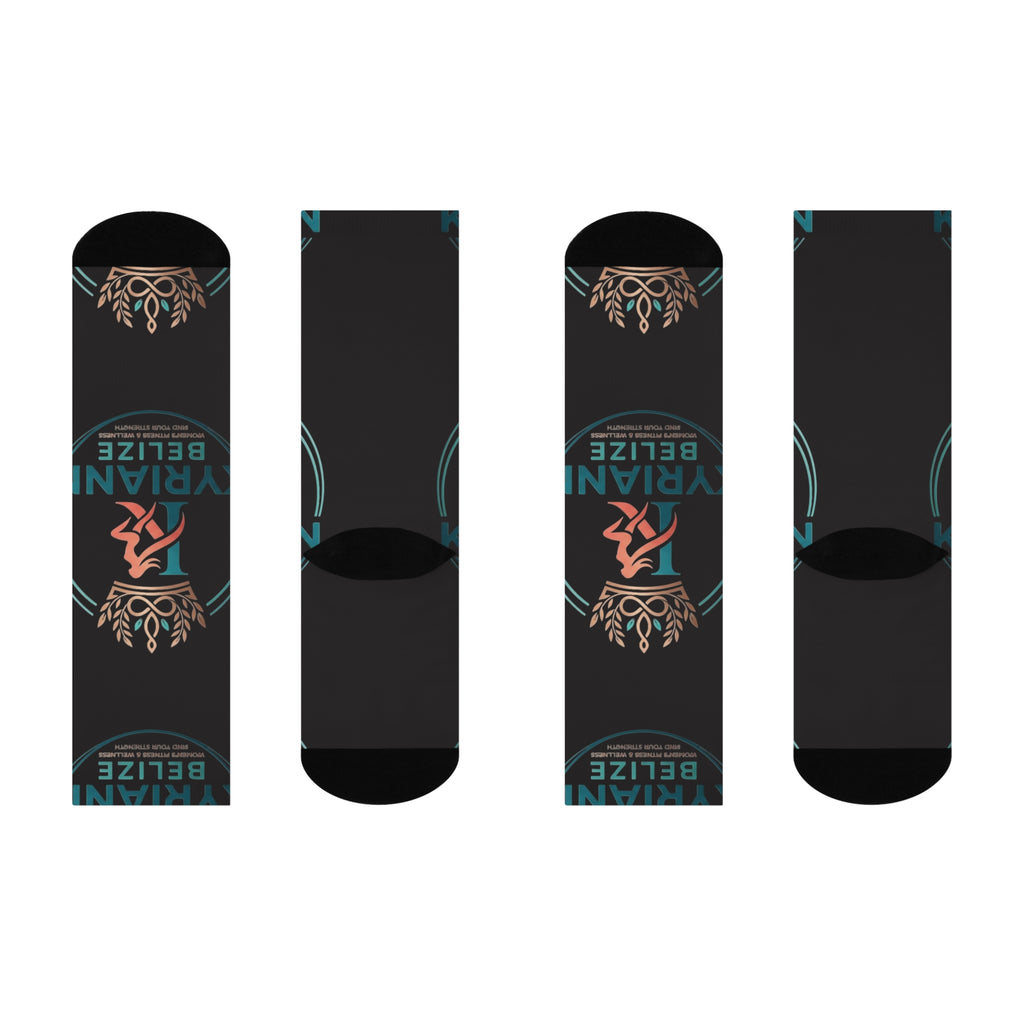 Cushioned Crew Socks — Royal Crest Belize Logo Athletic Socks