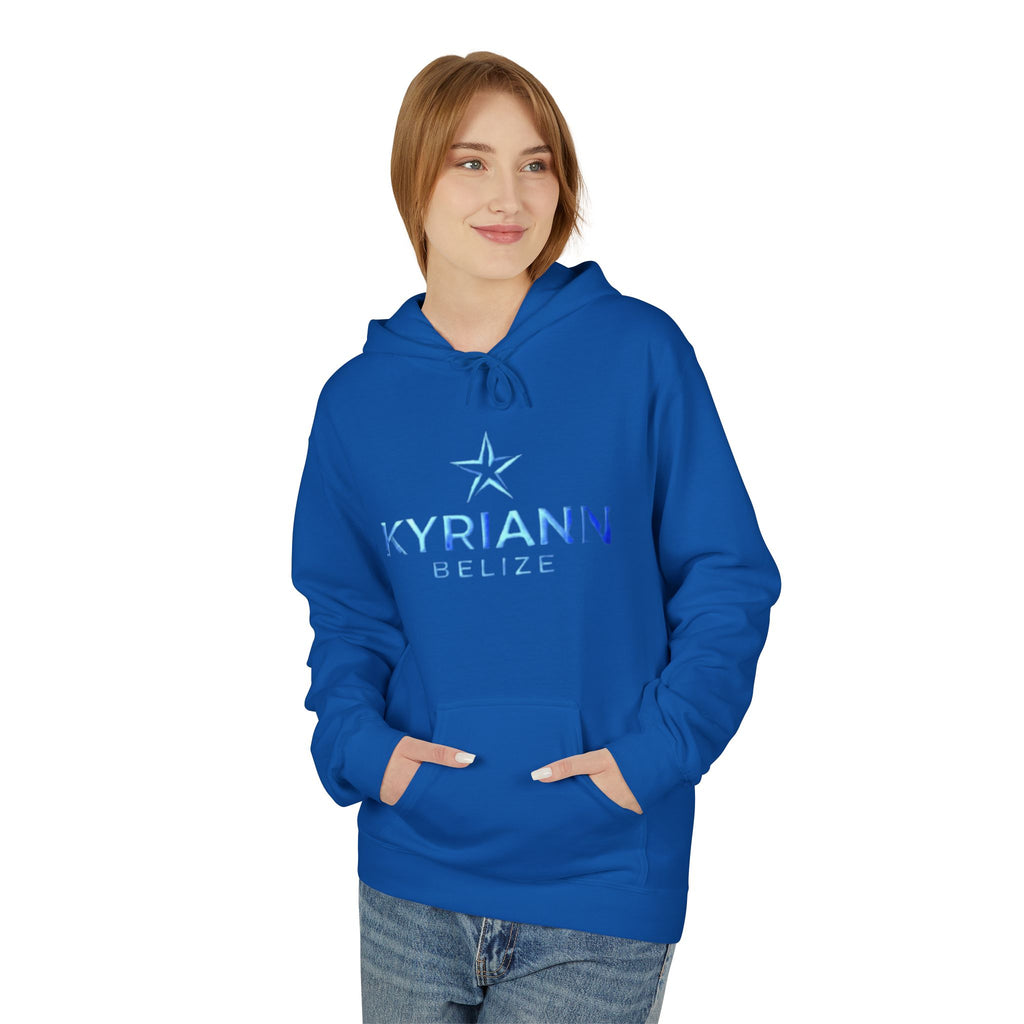 Kyriann Relief Logo Hoodie — Soft White Pullover