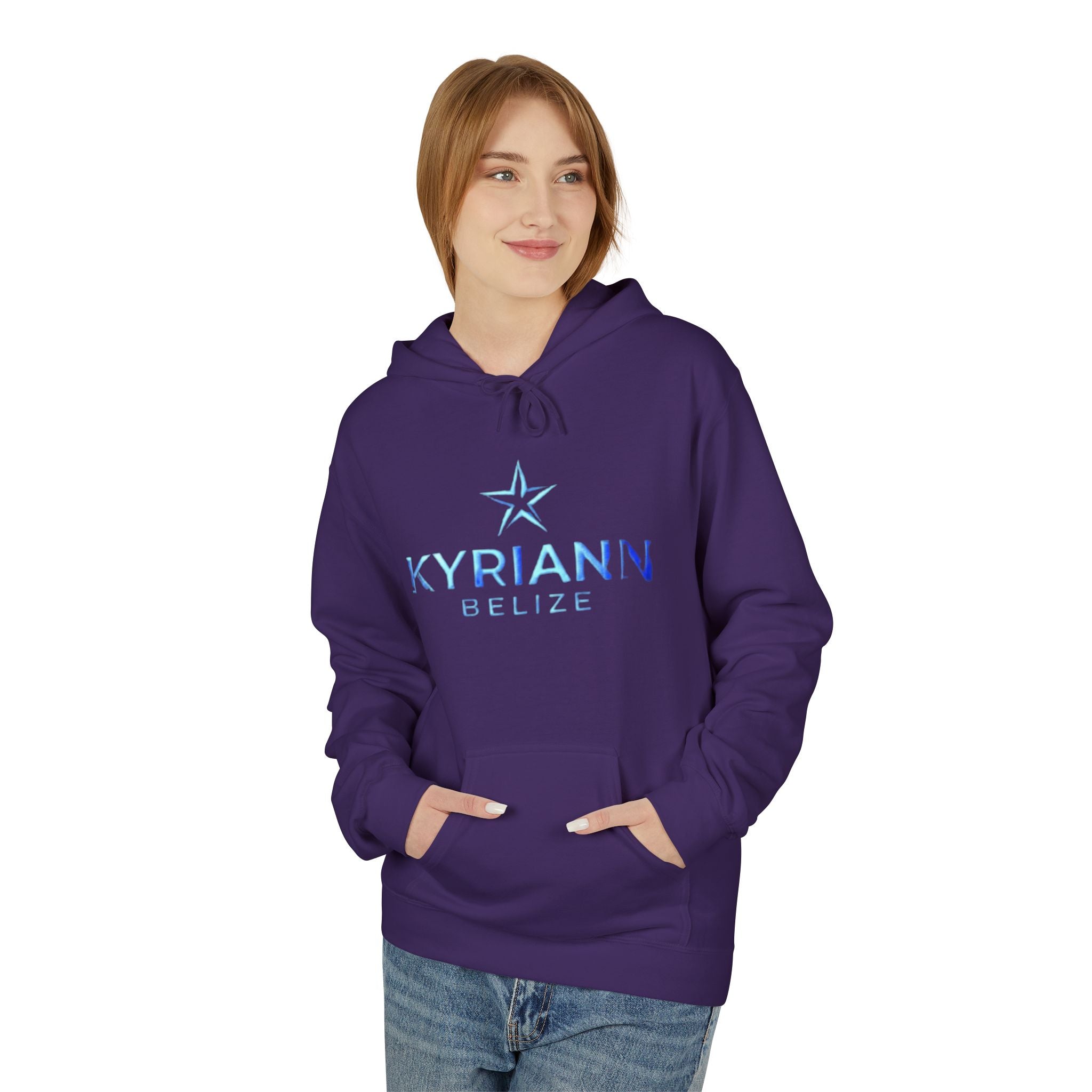Kyriann Relief Logo Hoodie — Soft White Pullover