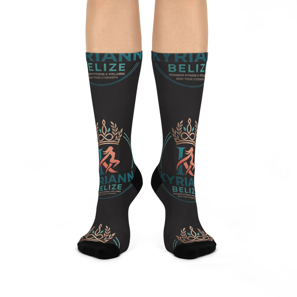 Cushioned Crew Socks — Royal Crest Belize Logo Athletic Socks