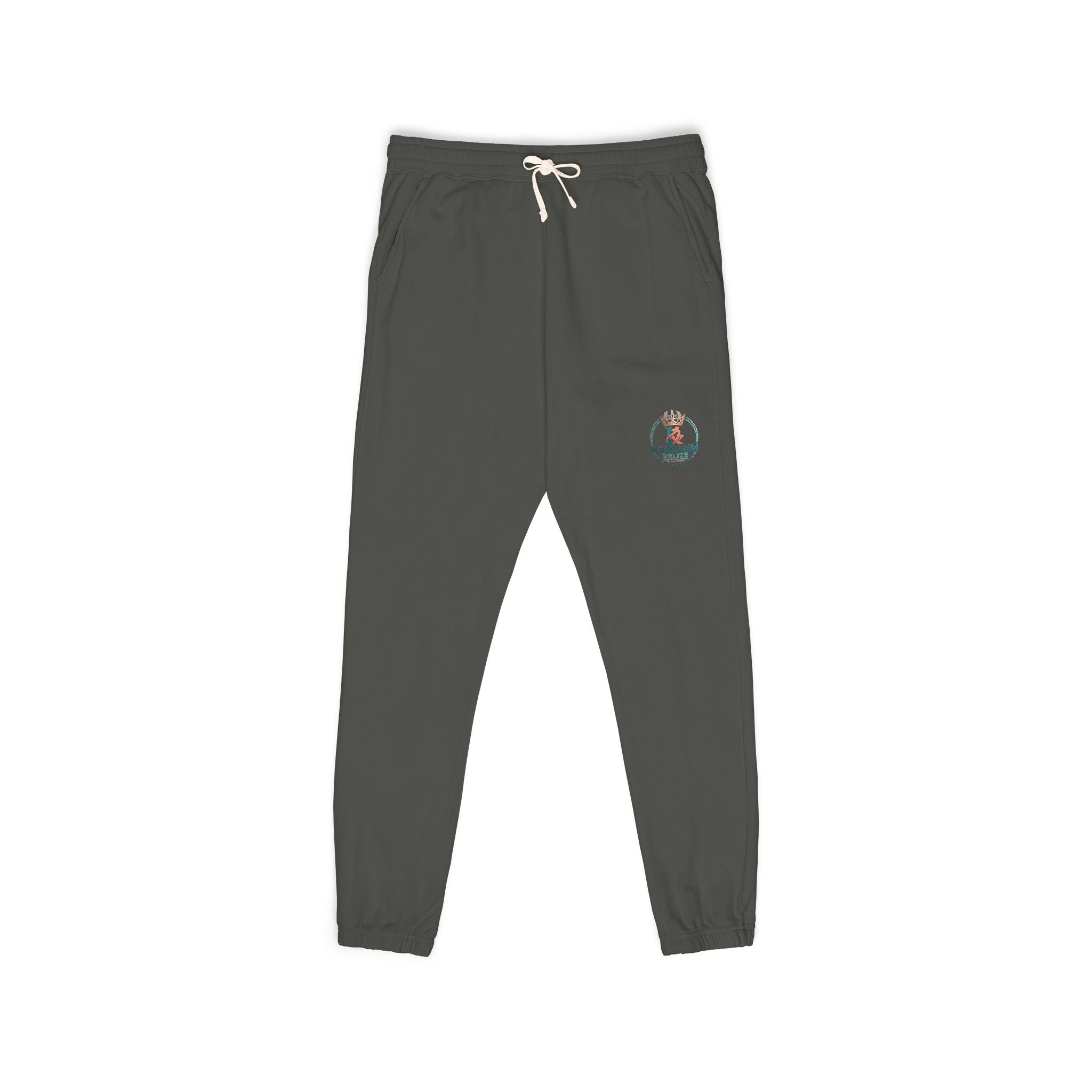 Ember Wave Sweatpants — Cozy Garment-Dyed Fleece Joggers with Small Flame Crest