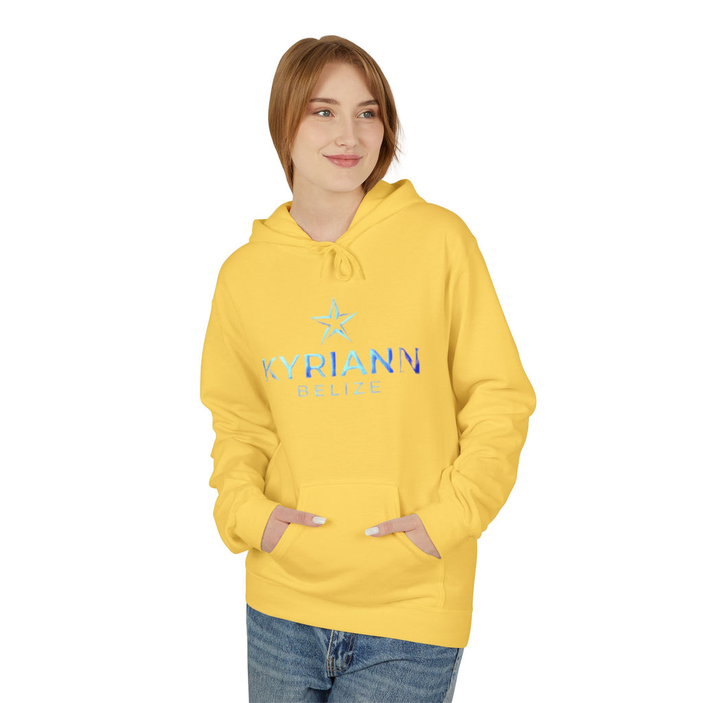 Kyriann Relief Logo Hoodie — Soft White Pullover